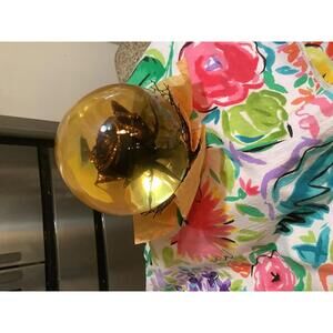 Decorative Golden Rose in Glass Dome